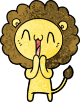 León feliz de dibujos animados png