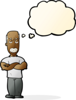 cartoon angry man with mustache with thought bubble png