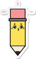 sticker of a cute cartoon pencil png