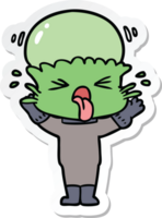 sticker of a weird cartoon alien png