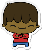 hand drawn sticker cartoon of kawaii cute boy png