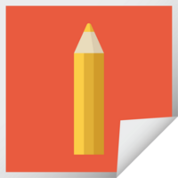 Orange coloration crayon graphique illustration carré autocollant png