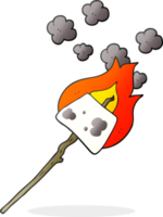 hand drawn cartoon marshmallow on stick png