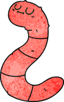 Hand gezeichnet schrullig Karikatur Wurm png