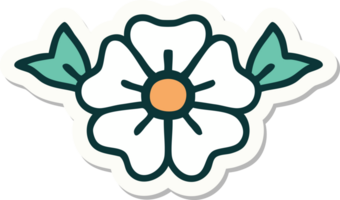 sticker of tattoo in traditional style of a flower png