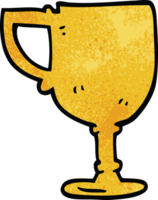 tazza d'oro di doodle del fumetto png