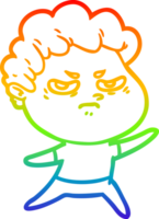 regenboog helling lijn tekening van een tekenfilm boos Mens png