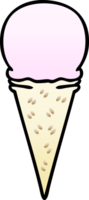 gradient shaded quirky cartoon strawberry ice cream cone png