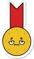 autocollant d'une médaille d'or de dessin animé mignon png