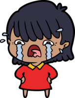 niña de dibujos animados llorando png