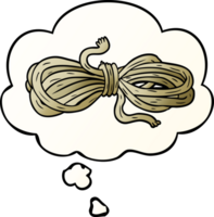 cartoon rope with thought bubble in smooth gradient style png