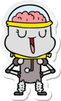 sticker of a happy cartoon robot png