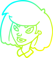 verkoudheid helling lijn tekening van een tekenfilm gezicht meisje png