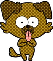 tecknad serie hund med tunga fastnar ut png