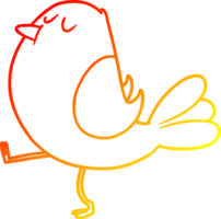 warm gradient line drawing of a cartoon bird png