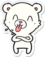 sticker of a rude cartoon polar bear sticking out tongue png