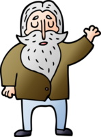 cartoon doodle bearded man png