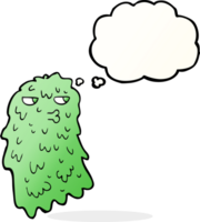 cartoon gross ghost with thought bubble png