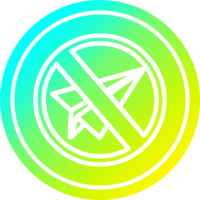 paper plane ban circular icon with cool gradient finish png
