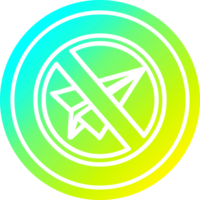 Papier Flugzeug Verbot kreisförmig Symbol mit cool Gradient Fertig png