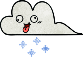 retro grunge textura dibujos animados de un nieve nube png