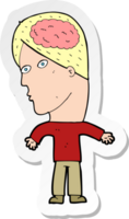 sticker of a cartoon man with brain symbol png