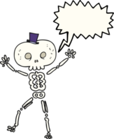 hand drawn speech bubble cartoon dancing skeleton png