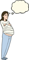 dessin animé femme enceinte avec bulle de pensée png