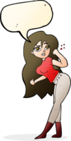 cartoon woman raising fist with speech bubble png