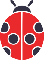 flat color retro cartoon of a lady bug png