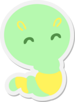 cute little worm sticker png