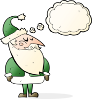 cartoon santa claus with thought bubble png