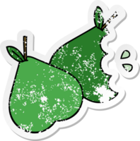 distressed sticker of a cute cartoon pears png