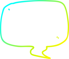 cold gradient line drawing of a cartoon speech bubble png