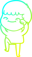 frio gradiente linha desenhando do uma desenho animado feliz Garoto png