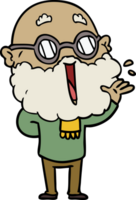 cartoon joyful man with beard png