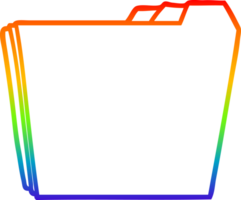 rainbow gradient line drawing of a cartoon business folders png