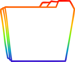 rainbow gradient line drawing of a cartoon business folders png