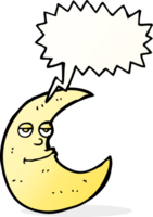 happy cartoon moon with speech bubble png