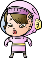 mulher astronauta dos desenhos animados png