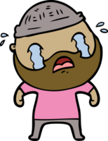 cartoon bearded man crying png