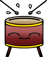 gradient shaded cartoon of a drum png