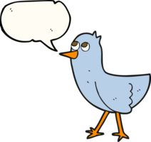 dibujado habla burbuja dibujos animados pájaro png