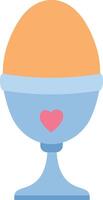 Fresh egg in egg cup vector