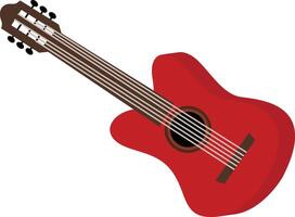 Icon of red acoustic guitar vector