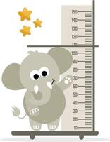 Cute elephant ruler for baby growth vector