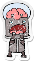 distressed sticker of a cartoon robot png