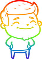arcobaleno pendenza linea disegno di un' contento cartone animato uomo png