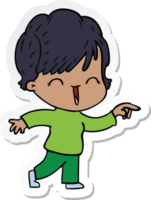 sticker of a cartoon laughing woman png