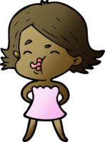 cartoon girl pulling face png